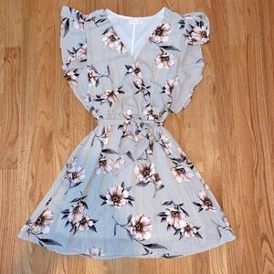 MALIBU DAYS Medium V Neck Floral Mini Dress